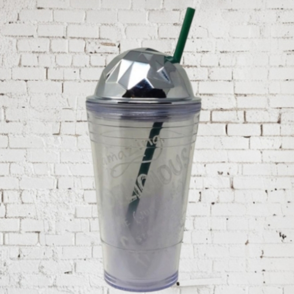 2012 STARBUCKS FRAPPUCCINO CLEAR/FROSTED  16oz TUMBLER